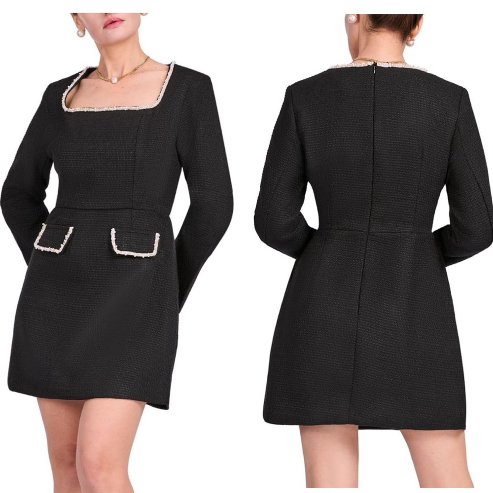 Elegant Black Long Sleeve Dress